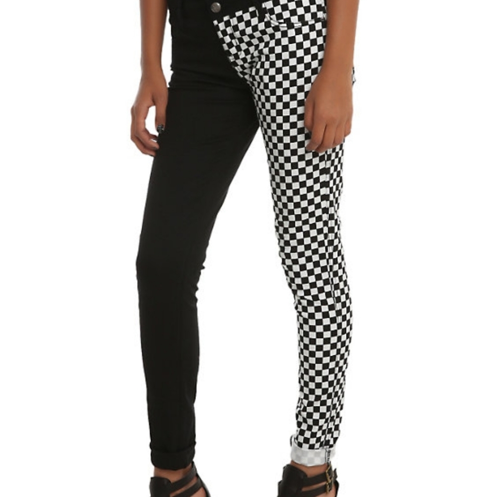 Royal Bones by Tripp NYC Split Leg Checkered Skinn